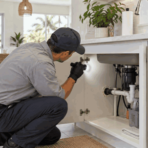 technician inspecting for german roaches